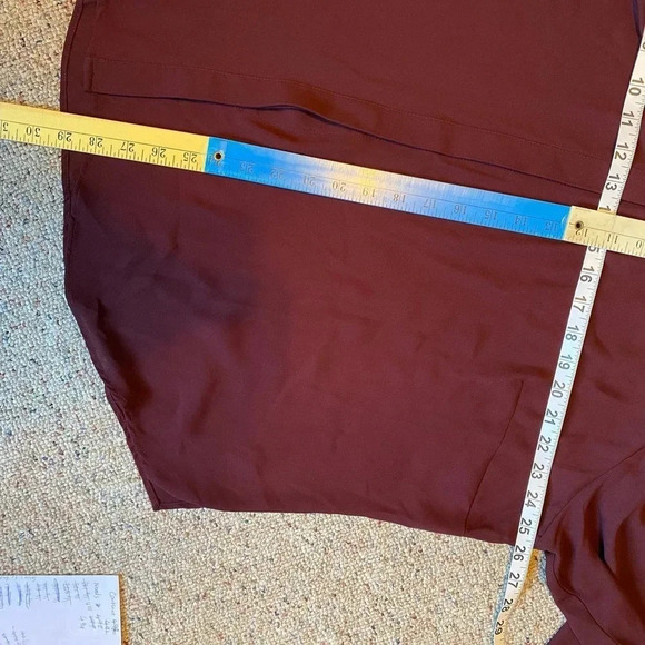 Worthington Silky Button Up Shirt Blouse Women Plus Size 2X Ruffle Neck & Sleeve - Picture 2 of 7